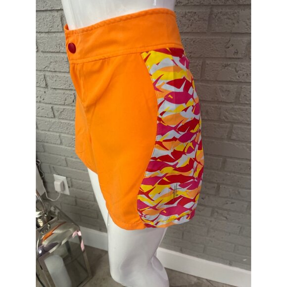 Guy Harvey Women Orange / Multicolored Panel Shorts Size L NWT - Picture 2 of 9